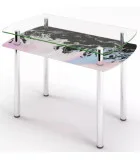 Glass dining table D-06-1 with tempered glass and chrome legs order